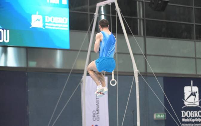 FIG APPARATUS WORLD CUP 2026 (CRO),Finals Day 1 (MAG, WAG), Hall Gradski vrt , Osijek, Croatia, 11.04.2026 AHARAMKOU Yahor (AIN) during FIG APPARATUS WORLD CUP 2026 (CRO),Final Day 1, FLOOR (MAG), Hall Gradski vrt , Osijek, Croatia, 11.04.2026 *** FIG APPARATUS WORLD CUP 2026 CRO ,Finals Day 1 MAG, WAG , Hall Gradski vrt , Osijek, Croatia, 11 04 2026 AHARAMKOU Yahor AIN during FIG APPARATUS WORLD CUP 2026 CRO ,Final Day 1, FLOOR MAG , Hall Gradski vrt , Osijek, Croatia, 11 04 2026 Copyright: xBEAUTIFULxSPORTS Stanusicx