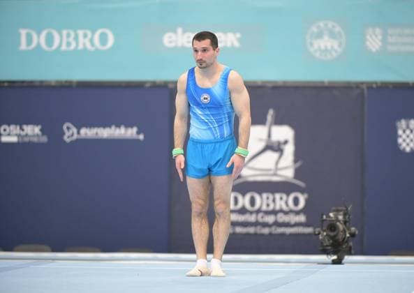 FIG APPARATUS WORLD CUP 2026 (CRO),Finals Day 1 (MAG, WAG), Hall Gradski vrt , Osijek, Croatia, 11.04.2026 AHARAMKOU Yahor (AIN) during FIG APPARATUS WORLD CUP 2026 (CRO),Final Day 1, FLOOR (MAG), Hall Gradski vrt , Osijek, Croatia, 11.04.2026 *** FIG APPARATUS WORLD CUP 2026 CRO ,Finals Day 1 MAG, WAG , Hall Gradski vrt , Osijek, Croatia, 11 04 2026 AHARAMKOU Yahor AIN during FIG APPARATUS WORLD CUP 2026 CRO ,Final Day 1, FLOOR MAG , Hall Gradski vrt , Osijek, Croatia, 11 04 2026 Copyright: xBEAUTIFULxSPORTS Stanusicx