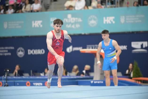 FIG APPARATUS WORLD CUP 2026 (CRO),Finals Day 1 (MAG, WAG), Hall Gradski vrt , Osijek, Croatia, 11.04.2026 HEPWORTH Harry (GBR) during FIG APPARATUS WORLD CUP 2026 (CRO),Final Day 1, FLOOR (MAG), Hall Gradski vrt , Osijek, Croatia, 11.04.2026 *** FIG APPARATUS WORLD CUP 2026 CRO ,Finals Day 1 MAG, WAG , Hall Gradski vrt , Osijek, Croatia, 11 04 2026 HEPWORTH Harry GBR during FIG APPARATUS WORLD CUP 2026 CRO ,Final Day 1, FLOOR MAG , Hall Gradski vrt , Osijek, Croatia, 11 04 2026 Copyright: xBEAUTIFULxSPORTS Stanusicx