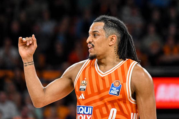 GER, BBL, ratiopharm Ulm vs BMA 365 Bamberg Baskets 11 04 2026, ratiopharm arena, Neu Ulm, GER, BBL, ratiopharm Ulm vs BMA 365 Bamberg Baskets, pictured Nelson Weidemann Ulm, 0 nordphotoxGmbHx xHafner nph00200
