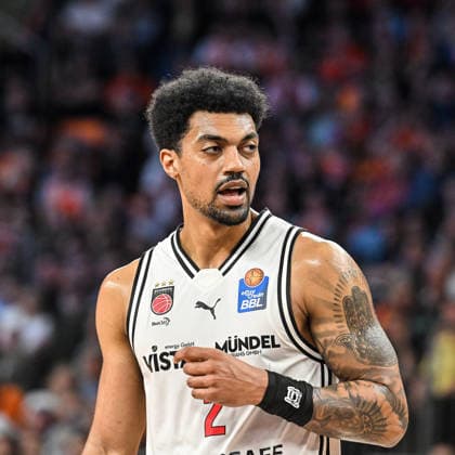 GER, BBL, ratiopharm Ulm vs BMA 365 Bamberg Baskets 11 04 2026, ratiopharm arena, Neu Ulm, GER, BBL, ratiopharm Ulm vs BMA 365 Bamberg Baskets, pictured Ibrahim Watson Bamberg, 2 nordphotoxGmbHx xHafner nph00200