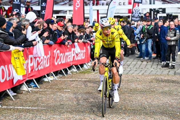 Paris - Roubaix Hauts-de-France 2026 Cycling Race ROUBAIX, FRANCE - APRIL 12 : Van Aert Wout (BEL) of Team Visma Lease a Bike on stage before the start of the race during the 123rd edition of Paris - Roubaix Hauts-de-France an UCI World Tour 1.UWT one day cycling road race for Men Elite of 258 km with start in Compiegne and finish in Roubaix on April 12, 2026 in Roubaix, France, 12 04 2026 ( Motordriver Kenny Verfaillie - Roubaix France  Copyright: xVincentxKalutx