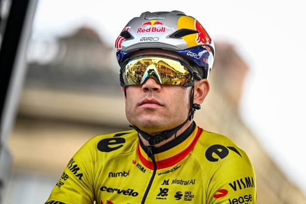 Belgian Wout van Aert of Team Visma-Lease a Bike pictured before the men s Paris-Roubaix cycling race, Sunday 12 April 2026, around Roubaix, France. The 123rd edition of Paris-Roubaix cycling races will take on Sunday, with the women riding 143,1 km the men riding 258,3 km on Sunday. JASPERxJACOBS  x170543813x