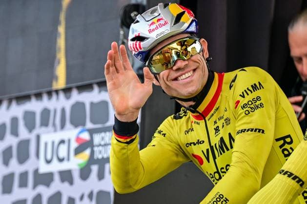 Belgian Wout van Aert of Team Visma-Lease a Bike pictured before the start of the men s Paris-Roubaix cycling race, Sunday 12 April 2026, around Roubaix, France. The 123rd edition of Paris-Roubaix cycling races will take on Sunday, with the women riding 143,1 km the men riding 258,3 km on Sunday. DIRKxWAEM  x170543878x