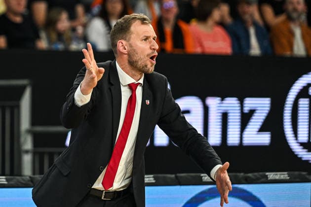 GER, BBL, ratiopharm Ulm vs BMA 365 Bamberg Baskets 11 04 2026, ratiopharm arena, Neu Ulm, GER, BBL, ratiopharm Ulm vs BMA 365 Bamberg Baskets, in the picture Anton Gavel Bamberg , a lot of emotion nordphotoxGmbHx xHafner nph00200