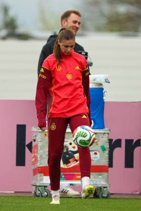 Herzogenaurach, Germany, April 12, 2026 International match preparation for the womens World Cup qualifier against Austria Training in Herzogenaurach In the picture Jule Brand Germany Copyright: HMBxMedia MadeleinexFantini