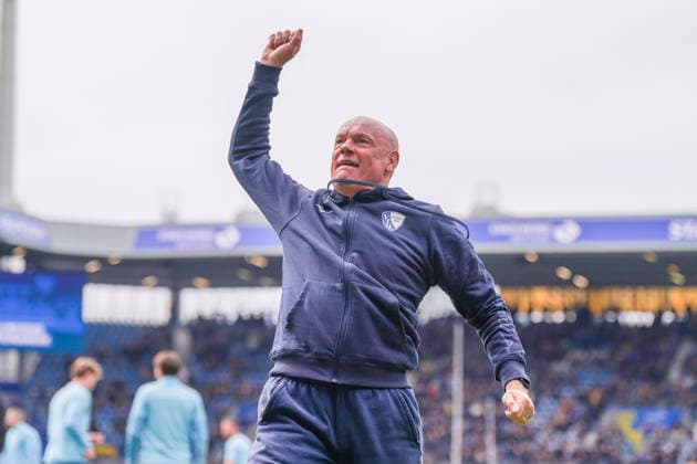 Germany Soccer 2 Bundesliga 2025 2026, 29 Matchday VfL Bochum vs Eintracht Braunschweig Vonovia Ruhrstadion Uwe Rösler Uwe Roesler Uwe Rosler Coach, VfL Bochum Gesture, Gesture, Emotion, Mimic, Facial Expression Copyright: xJOERANxSTEINSIEKx