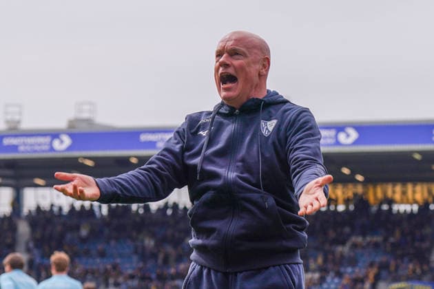 Germany Soccer 2 Bundesliga 2025 2026, 29 Matchday VfL Bochum vs Eintracht Braunschweig Vonovia Ruhrstadion Uwe Rösler Uwe Roesler Uwe Rosler Coach, VfL Bochum Gesture, Gesture, Emotion, Mimic, Facial Expression Copyright: xJOERANxSTEINSIEKx