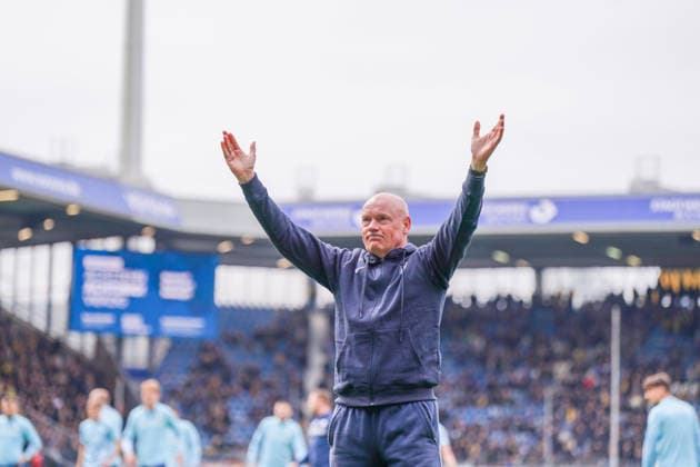 Germany Soccer 2 Bundesliga 2025 2026, 29 Matchday VfL Bochum vs Eintracht Braunschweig Vonovia Ruhrstadion Uwe Rösler Uwe Roesler Uwe Rosler Coach, VfL Bochum Gesture, Gesture, Emotion, Mimic, Facial Expression Copyright: xJOERANxSTEINSIEKx