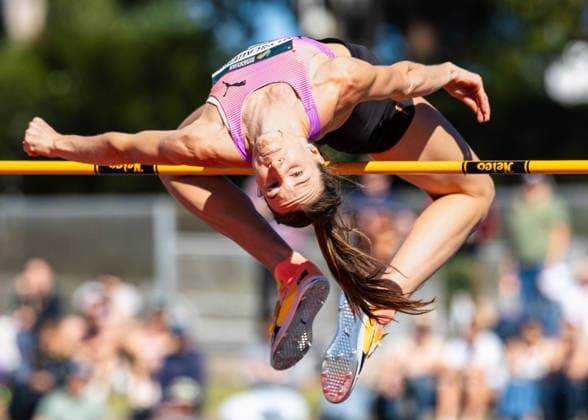 April 12, 2026, Sydney, Nsw, Australia: NICOLA OLYSLAGERS of New South Wales competes in the womenÃ¢â‚¬â ¢s high jump final at the 2026 Australian Athletics Championships. Sydney Australia - ZUMAt173 20260412_zsp_t173_010 Copyright: xStephanexThomasx