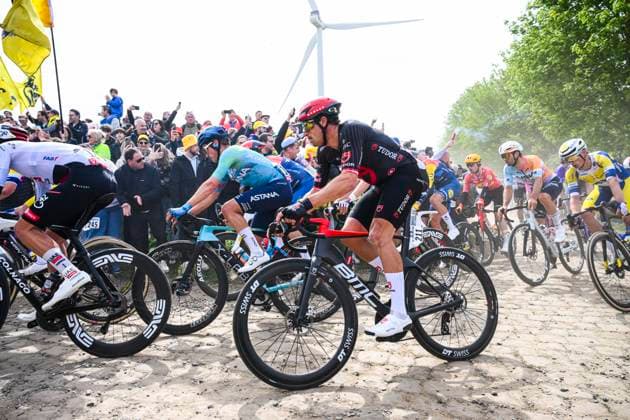 Paris - Roubaix Hauts-de-France 2026 Cycling Race ROUBAIX, FRANCE - APRIL 12 : Haller Marco (AUT) of Tudor Pro Cycling Team in action during the 123rd edition of Paris - Roubaix Hauts-de-France an UCI World Tour 1.UWT one day cycling road race for Men Elite of 258 km with start in Compiegne and finish in Roubaix on April 12, 2026 in Roubaix, France, 12 04 2026 ( Motordriver Kenny Verfaillie - Roubaix France  Copyright: xVincentxKalutx