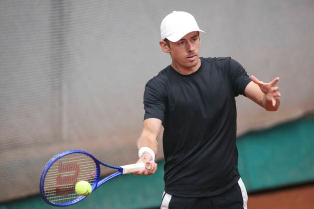 April 12, 2026, Barcelona, Barcelona, Spain: Alex de Minaur of Australia in training day during the second day of the Barcelona Open Banc Sabadell 2026 at Real Club de Tenis Barcelona on April 12, 2026 in Barcelona, Spain. Barcelona Spain - ZUMAa181 20260412_zaa_a181_011 Copyright: xJavierxBorregox