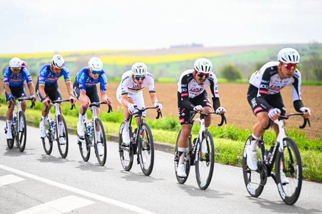 Paris - Roubaix Hauts-de-France 2026 Cycling Race ROUBAIX, FRANCE - APRIL 12 : Pogacar Tadej (SLO) of UAE Team Emirates XRG in action during the 123rd edition of Paris - Roubaix Hauts-de-France an UCI World Tour 1.UWT one day cycling road race for Men Elite of 258 km with start in Compiegne and finish in Roubaix on April 12, 2026 in Roubaix, France, 12 04 2026 ( Motordriver Kenny Verfaillie - Roubaix France  Copyright: xVincentxKalutx
