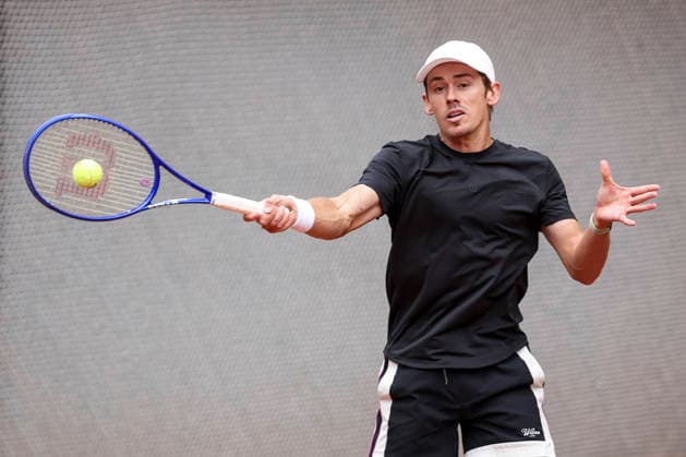 April 12, 2026, Barcelona, Barcelona, Spain: Alex de Minaur of Australia in training day during the second day of the Barcelona Open Banc Sabadell 2026 at Real Club de Tenis Barcelona on April 12, 2026 in Barcelona, Spain. Barcelona Open Banc Sabadell - Conde Godo 2026 Day 2  - ZUMAa181 20260412_zaa_a181_024 Copyright: xJavierxBorregox