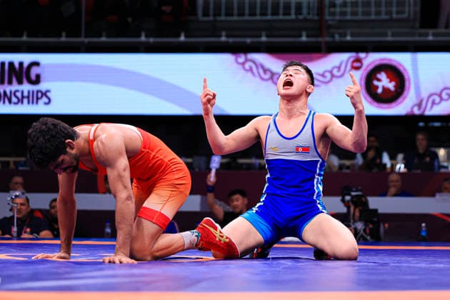 Senior Wrestling Asian Championships 61kg FS Kwang Myong Kim PRK df Aman Aman IND