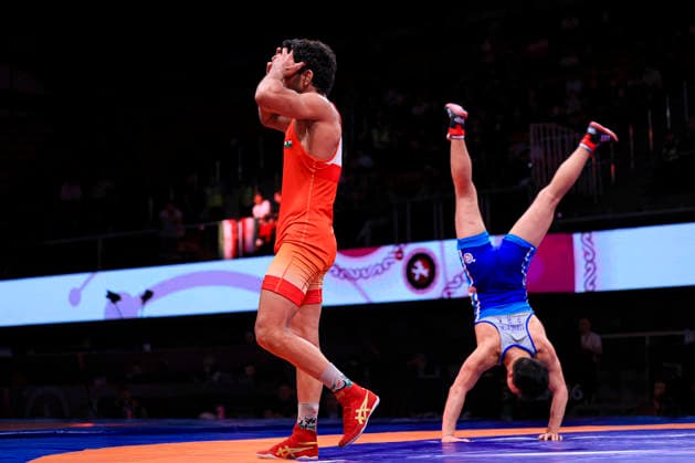 Senior Wrestling Asian Championships 61kg FS Kwang Myong Kim PRK df Aman Aman IND