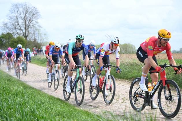 Paris - Roubaix Hauts-de-France 2026 Cycling Race ROUBAIX, FRANCE - APRIL 12 : Rider of Lidl - Trek in action during the 123rd edition of Paris - Roubaix Hauts-de-France an UCI World Tour 1.UWT one day cycling road race for Men Elite of 258 km with start in Compiegne and finish in Roubaix on April 12, 2026 in Roubaix, France, 12 04 2026 ( Motordriver Kenny Verfaillie - Roubaix France  Copyright: xVincentxKalutx