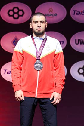 Senior Wrestling Asian Championships Podium 74kg FS Silver Magomedrasul Asluev BRN