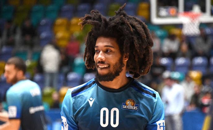 12 04 2026, xokbx, Basketball easyCredit BBL Bundesliga, Frankfurt Skyliners MLP Academics Heidelberg v l Tyger Campbell Fraport Skyliners Frankfurt , Mimik, Gestik DFL DFB REGULATIONS PROHIBIT ANY USE OF PHOTOGRAPHS as IMAGE SEQUENCES and or QUASI VIDEO Frankfurt am Main