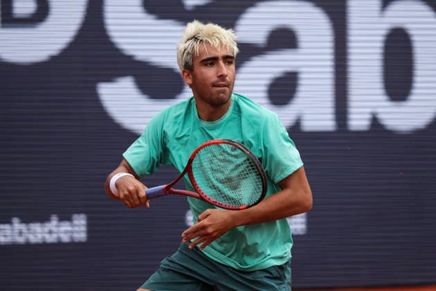 April 12, 2026, Barcelona, Barcelona, Spain: Daniel Medina of Spain in action agaisnt Ethan Quinn of United States in Qualifying match during the second day of the Barcelona Open Banc Sabadell 2026 at Real Club de Tenis Barcelona on April 12, 2026 in Barcelona, Spain. Barcelona Open Banc Sabadell - Conde Godo 2026 Day 2  - ZUMAa181 20260412_zaa_a181_144 Copyright: xJavierxBorregox