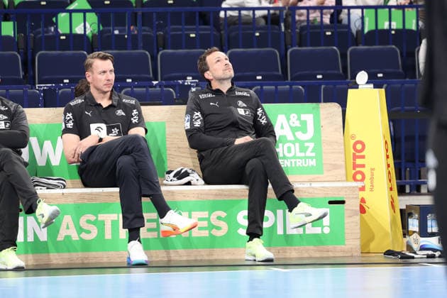 Handball Daikin Handball Bundesliga 2025 2026 Handball Sport Verein Hamburg vs THW Kiel Filip Jicha, Coach, Viktor Szilagyi, Managing Director Barclays Arena Hamburg