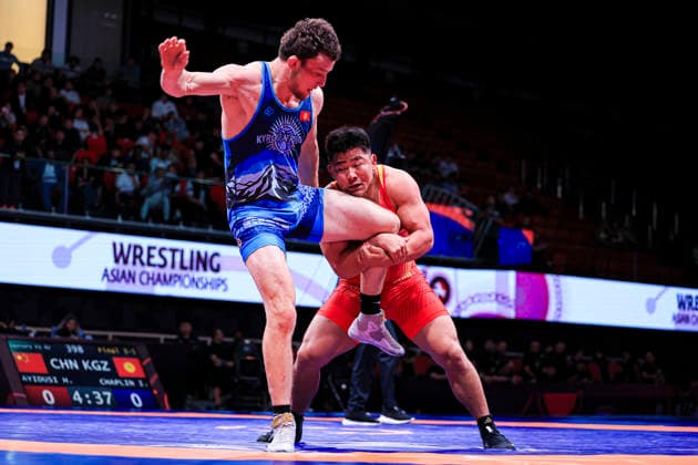 Senior Wrestling Asian Championships 92kg FS Iakov Chaplin KGZ df Hade Ayidusi CHN
