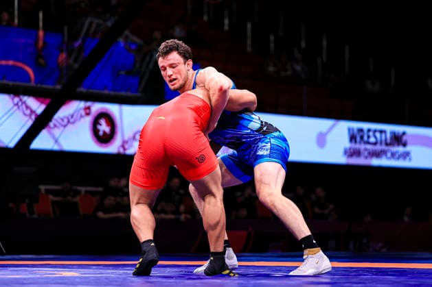 Senior Wrestling Asian Championships 92kg FS Iakov Chaplin KGZ df Hade Ayidusi CHN