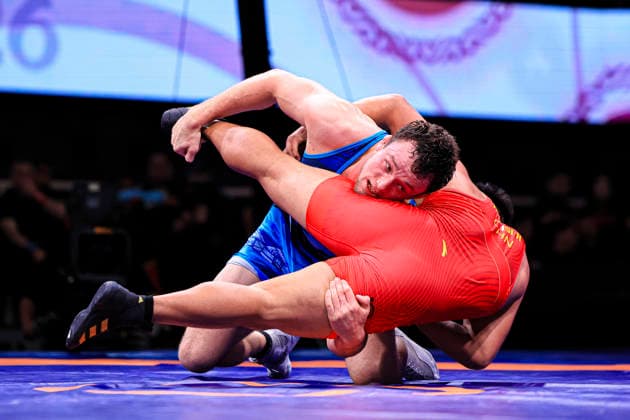 Senior Wrestling Asian Championships 92kg FS Iakov Chaplin KGZ df Hade Ayidusi CHN