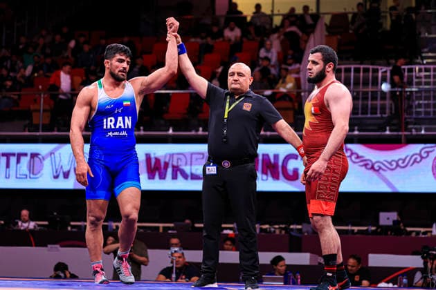 Senior Wrestling Asian Championships 92kg FS Mohammadmobin Gholamali Azimi IRI df Magomed Sharipov BRN