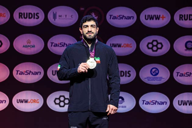 Senior Wrestling Asian Championships Podium 86kg FS Gold Kamran Ghorban Ghasempour IRI