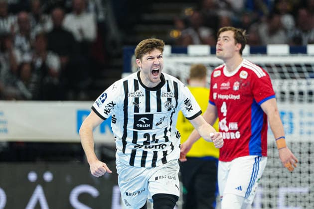 Torjubel Lukas Zerbe (THW Kiel, 24) GER, Handball Verein Hamburg vs. THW Kiel, Handball, 1. Bundesliga, Spieltag 28, Saison 2025 2026, 12.04.2026 GER, Handball Sport Verein Hamburg vs. THW Kiel, Handball, 1. Bundesliga, Spieltag 28, Saison 2025 2026, 12.04.2026 Hamburg *** Goal celebration Lukas Zerbe THW Kiel, 24 GER, Handball Sport Verein Hamburg vs THW Kiel, Handball, 1 Bundesliga, Matchday 28, Season 2025 2026, 12 04 2026 GER, Handball Sport Verein Hamburg vs THW Kiel, Handball, 1 Bundesliga, Matchday 28, Season 2025 2026, 12 04 2026 Hamburg Copyright: xEibner-Pressefoto MarcelxvonxFehrnx EP_MFN
