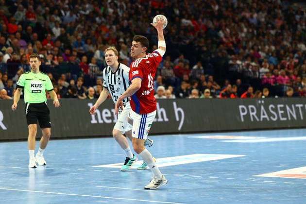Handball I Men I Season 2025 2026 I Bundesliga I 28 Matchday I HSV Hamburg THW Kiel I 12 04 2026 Nicolaj Jorgensen 11, HSV Hamburg Hamburg Barclaycard Arena Hamburg Germany Copyright: xLobeca RalfxHomburgx