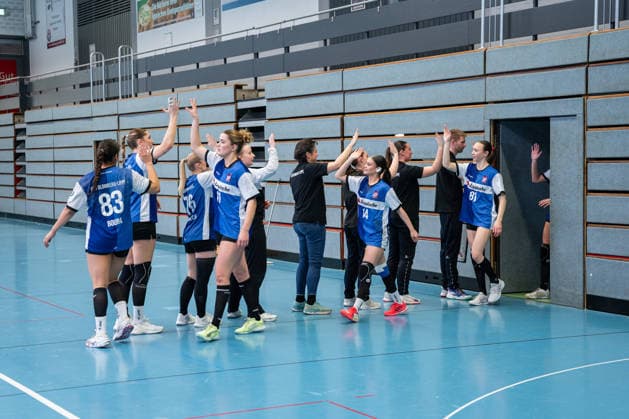 HSG Blomberg Lippe II vs SC SFN Vechta Handball, 3 Liga Nord, Matchday 21, 12 4 2026, Season 2025 2026, Blomberg The players of HSG Blomberg Lippe II during the run-in Blomberg Sporthalle an der Ulmenallee Germany