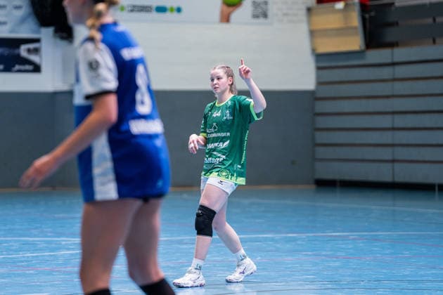 HSG Blomberg Lippe II vs SC SFN Vechta Handball, 3 Liga Nord, Matchday 21, 12 4 2026, Season 2025 2026, Blomberg Maya Janssen SC SFN Vechta, 44 at the match setup Blomberg Sporthalle an der Ulmenallee Germany