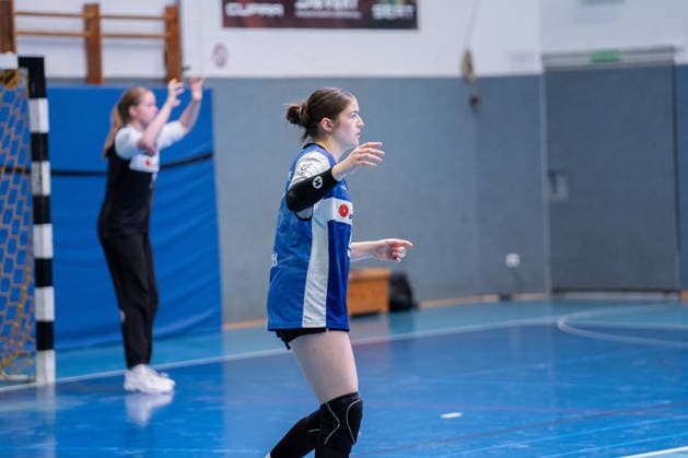HSG Blomberg Lippe II vs SC SFN Vechta Handball, 3 Liga Nord, Matchday 21, 12 4 2026, Season 2025 2026, Blomberg Louisa Osterloh HSG Blomberg Lippe II, 91 in defense Blomberg Sporthalle an der Ulmenallee Germany