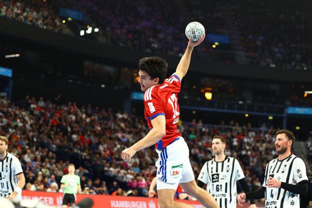 Handball I Men I Season 2025 2026 I Bundesliga I 28 Matchday I HSV Hamburg THW Kiel I 12 04 2026 Kaj Geenen 17, HSV Hamburg Hamburg Barclaycard Arena Hamburg Germany Copyright: xLobeca RalfxHomburgx