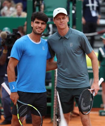 Rolex Monte-Carlo Masters - Day Eight Carlos Alcaraz of Spain and Jannik Sinner of Italy before the Final match on day Eight of the Rolex Monte-Carlo Masters at Monte-Carlo Country Club on April 12, 2026 in Monte-Carlo, Monaco. Monaco Monte-Carlo Country Club Monte_Carlo Monaco Copyright: xAllstarxPicturexLibraryxLtdx