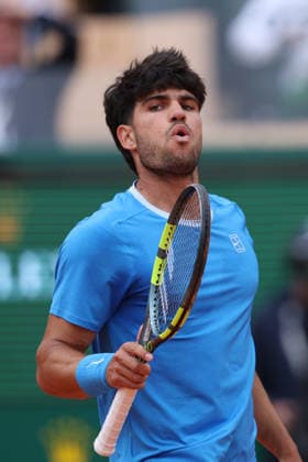 Rolex Monte-Carlo Masters - Day Eight Carlos Alcaraz of Spain reacts during his Final match against Jannik Sinner of Italy on day Eight of the Rolex Monte-Carlo Masters at Monte-Carlo Country Club on April 12, 2026 in Monte-Carlo, Monaco. Monaco Monte-Carlo Country Club Monte_Carlo Monaco Copyright: xAllstarxPicturexLibraryxLtdx