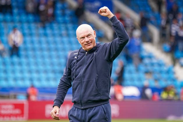 Germany Soccer 2 Bundesliga 2025 2026, 29 Matchday VfL Bochum vs Eintracht Braunschweig Vonovia Ruhrstadion Uwe Rösler Uwe Roesler Uwe Rosler Coach, VfL Bochum Joy, Emotions, Cheering, Gesture, Gesture, Emotion Copyright: xJOERANxSTEINSIEKx