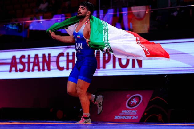 Senior Wrestling Asian Championships 92kg FS Mohammadmobin Gholamali Azimi IRI Copyright: xKostadinxAndonovx xUnitedxWorldxWrestlingx Kostadin Andonov United World Wrestling
