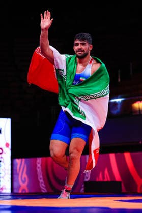 Senior Wrestling Asian Championships 92kg FS Mohammadmobin Gholamali Azimi IRI Copyright: xKostadinxAndonovx xUnitedxWorldxWrestlingx Kostadin Andonov United World Wrestling