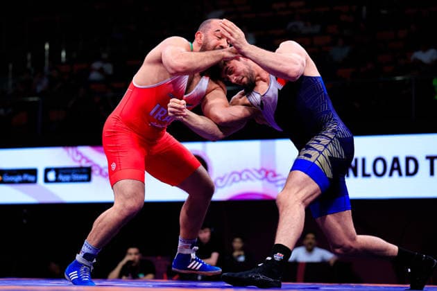 Senior Wrestling Asian Championships 125kg FS Amir Hossein Abbas Zare IRI df Shamil Magomed A Sharipov BRN Copyright: xKostadinxAndonovx xUnitedxWorldxWrestlingx Kostadin Andonov United World Wrestling