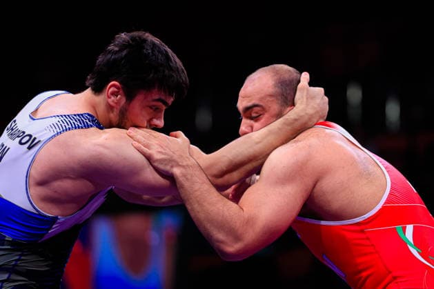 Senior Wrestling Asian Championships 125kg FS Amir Hossein Abbas Zare IRI df Shamil Magomed A Sharipov BRN Copyright: xKostadinxAndonovx xUnitedxWorldxWrestlingx Kostadin Andonov United World Wrestling