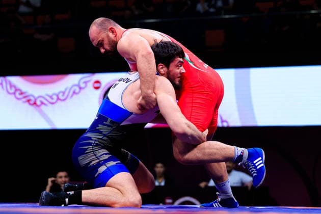 Senior Wrestling Asian Championships 125kg FS Amir Hossein Abbas Zare IRI df Shamil Magomed A Sharipov BRN Copyright: xKostadinxAndonovx xUnitedxWorldxWrestlingx Kostadin Andonov United World Wrestling
