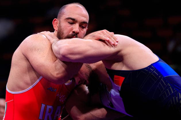 Senior Wrestling Asian Championships 125kg FS Amir Hossein Abbas Zare IRI df Shamil Magomed A Sharipov BRN Copyright: xKostadinxAndonovx xUnitedxWorldxWrestlingx Kostadin Andonov United World Wrestling