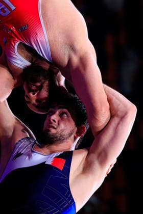 Senior Wrestling Asian Championships 125kg FS Amir Hossein Abbas Zare IRI df Shamil Magomed A Sharipov BRN Copyright: xKostadinxAndonovx xUnitedxWorldxWrestlingx Kostadin Andonov United World Wrestling