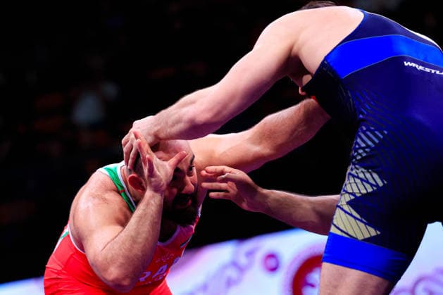 Senior Wrestling Asian Championships 125kg FS Amir Hossein Abbas Zare IRI df Shamil Magomed A Sharipov BRN Copyright: xKostadinxAndonovx xUnitedxWorldxWrestlingx Kostadin Andonov United World Wrestling