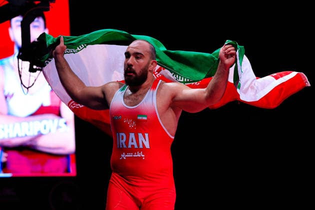 Senior Wrestling Asian Championships 125kg FS Amir Hossein Abbas Zare IRI Copyright: xKostadinxAndonovx xUnitedxWorldxWrestlingx Kostadin Andonov United World Wrestling