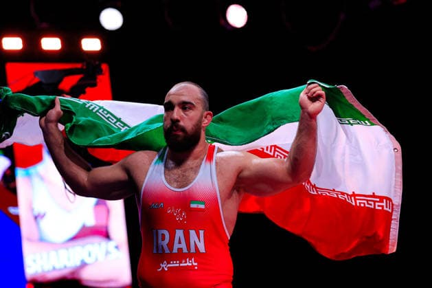 Senior Wrestling Asian Championships 125kg FS Amir Hossein Abbas Zare IRI Copyright: xKostadinxAndonovx xUnitedxWorldxWrestlingx Kostadin Andonov United World Wrestling