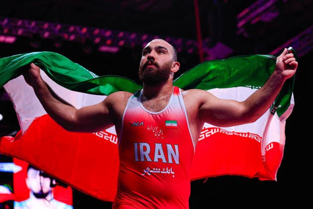 Senior Wrestling Asian Championships 125kg FS Amir Hossein Abbas Zare IRI Copyright: xKostadinxAndonovx xUnitedxWorldxWrestlingx Kostadin Andonov United World Wrestling
